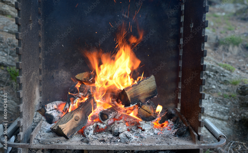 préparation d'un barbecue en extérieur préparation d'un barbecue en extérieur