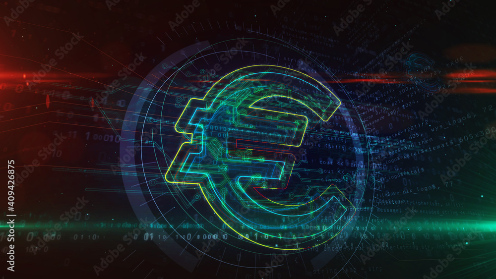 Euro currency symbol abstract 3d illustration Euro currency symbol abstract 3d illustration