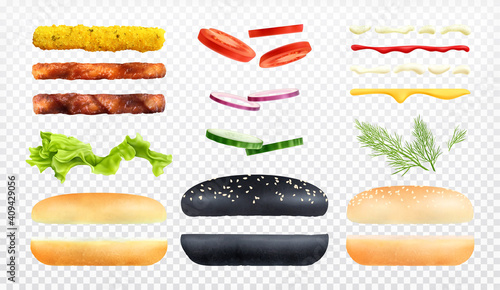 Burger Constructor Icon Set
