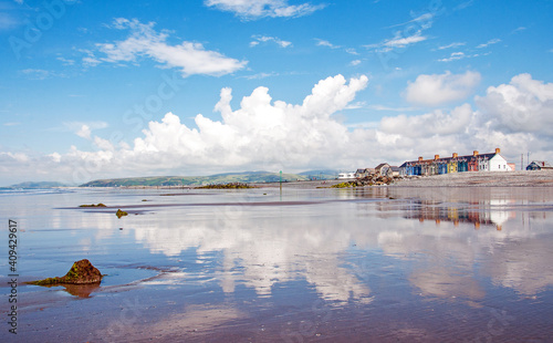 Summertime seaside along Cardigan bay, Wales.  photo