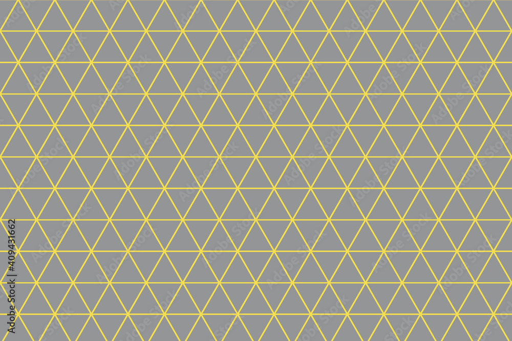 Patrón de triángulos en los colores amarillo y gris Pantone 2021