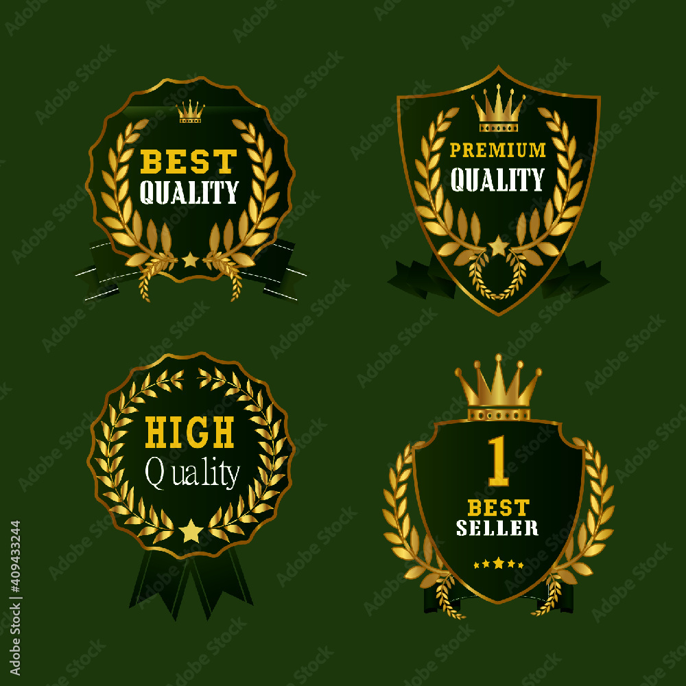 Naklejka premium anniversary golden labels or Badges Set