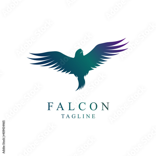 falcon bird logo flying