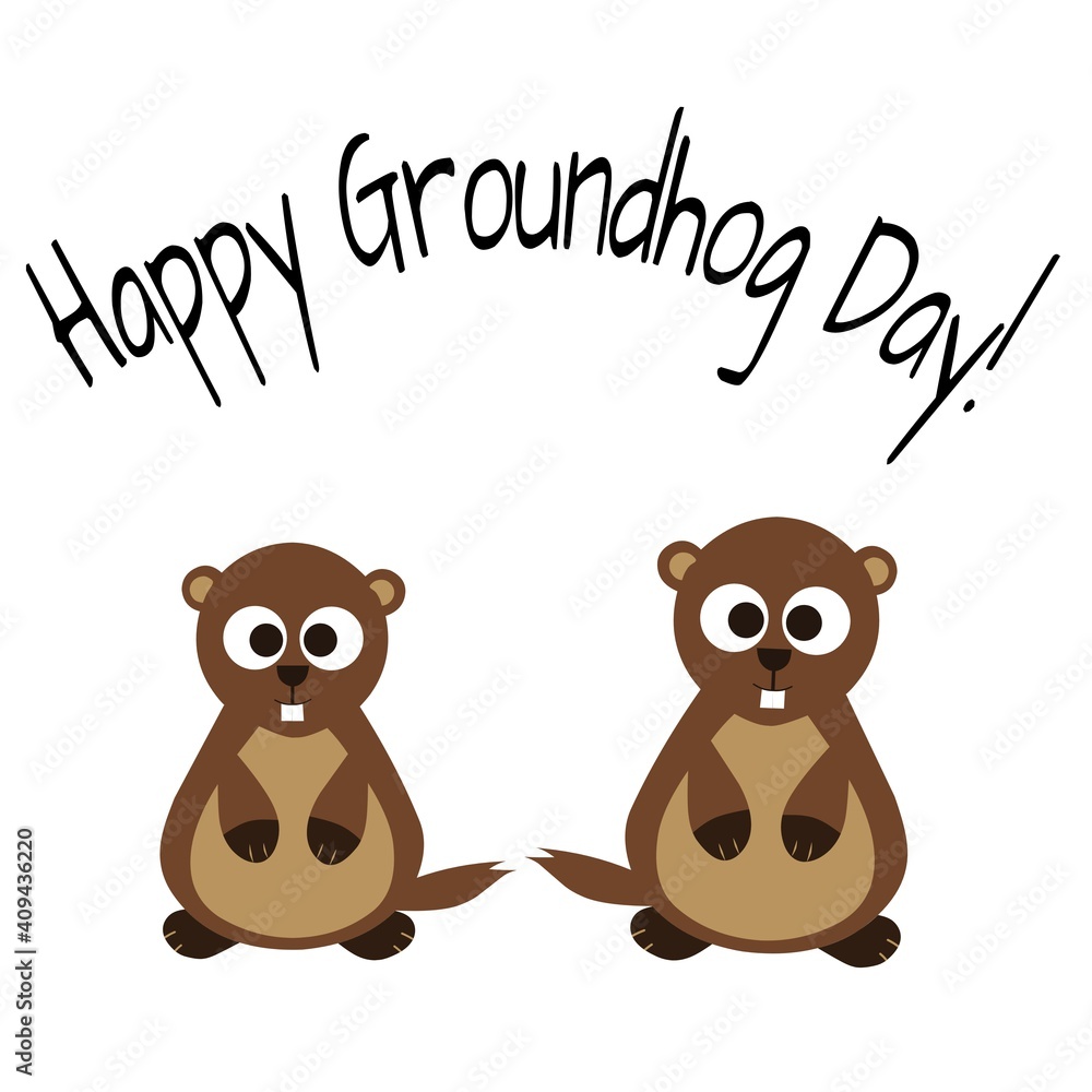 Fototapeta premium Happy Groundhog Day