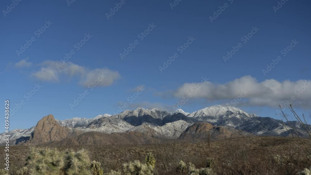 Time lapse of dramatic snow covered peaks in Arizona Time lapse of dramatic snow covered peaks in Arizona