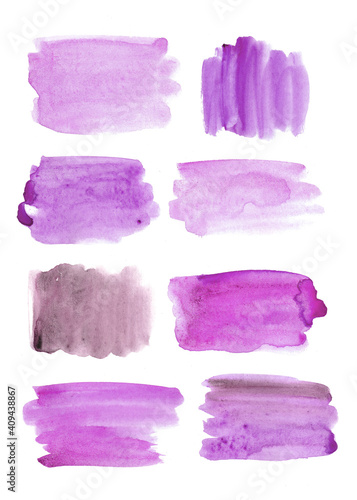 watercolor purple blots, streaks, splashes, spots. abstract paint strokes. texture.