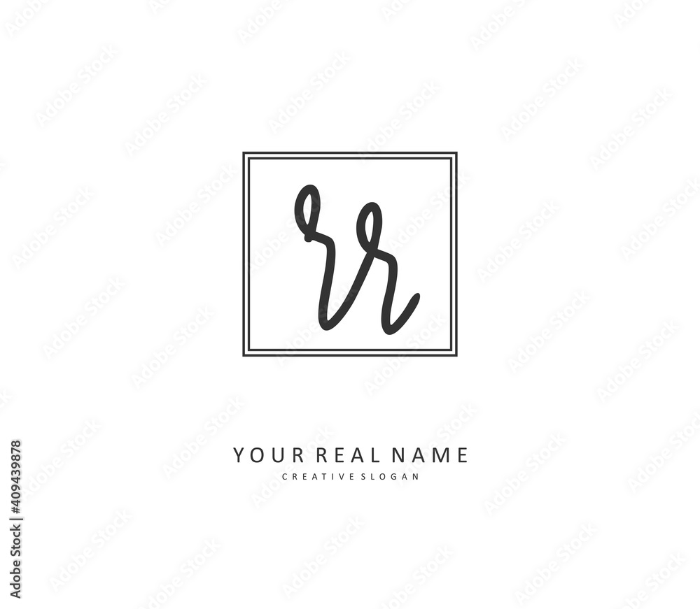 RR Initial letter handwriting and signature logo. A concept handwriting initial logo with template element. RR Initial letter handwriting and signature logo. A concept handwriting initial logo with template element.