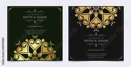Luxury wedding invitation in mandala