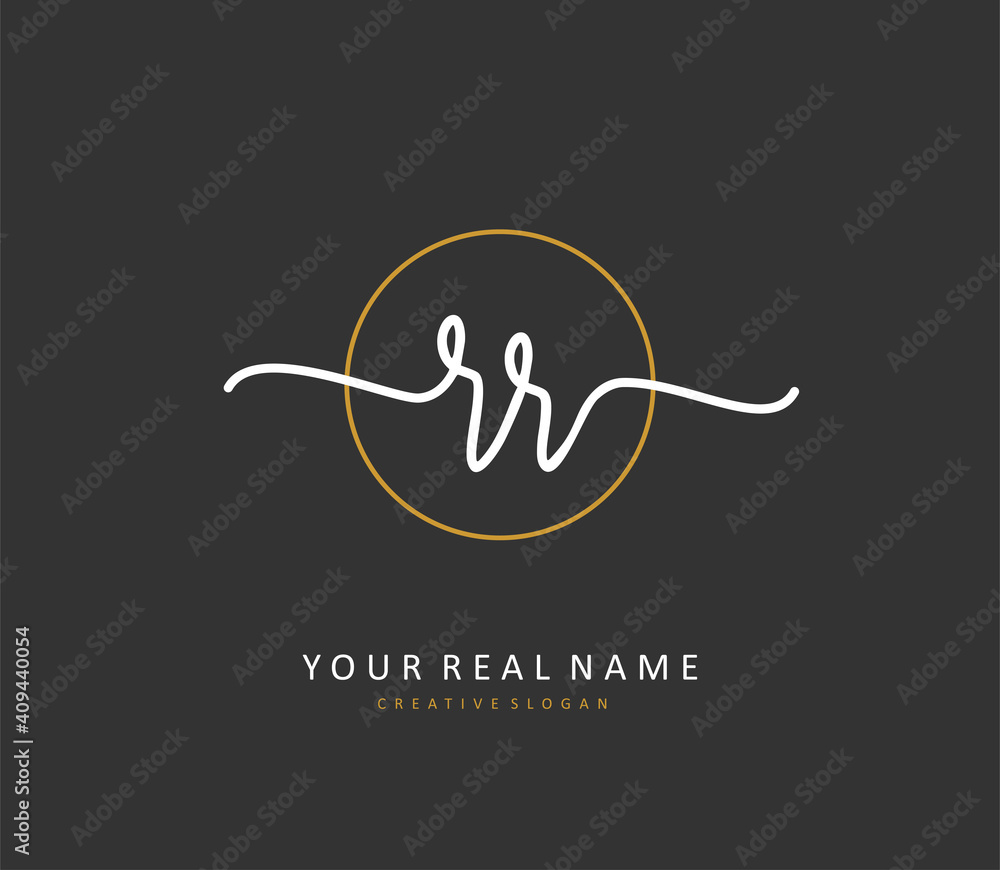 RR Initial letter handwriting and signature logo. A concept handwriting initial logo with template element. RR Initial letter handwriting and signature logo. A concept handwriting initial logo with template element.