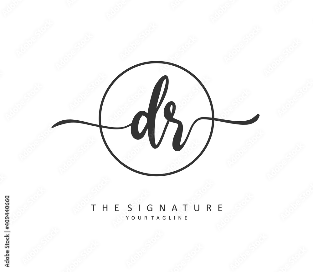 DR Initial letter handwriting and signature logo. A concept handwriting initial logo with template element. DR Initial letter handwriting and signature logo. A concept handwriting initial logo with template element.