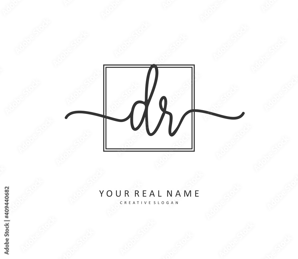 DR Initial letter handwriting and signature logo. A concept handwriting initial logo with template element. DR Initial letter handwriting and signature logo. A concept handwriting initial logo with template element.