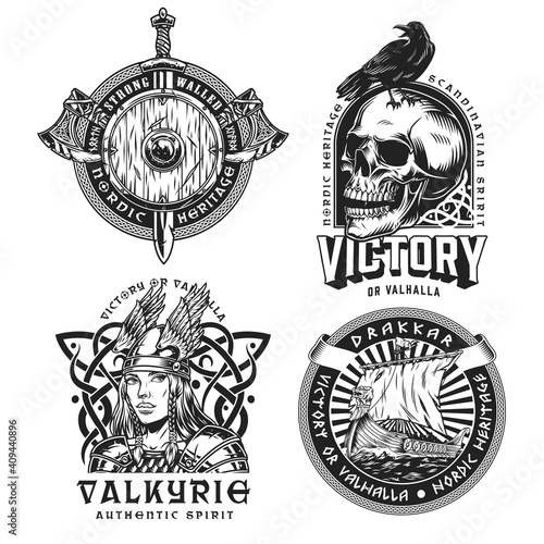 Viking vintage labels set