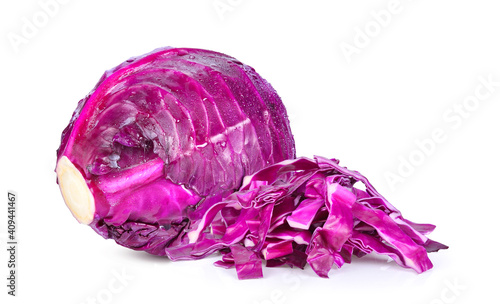 Purple cabbage on white