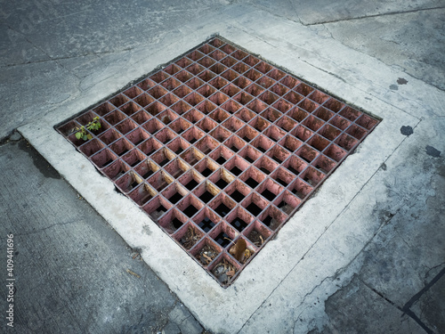 drain cover on the street
