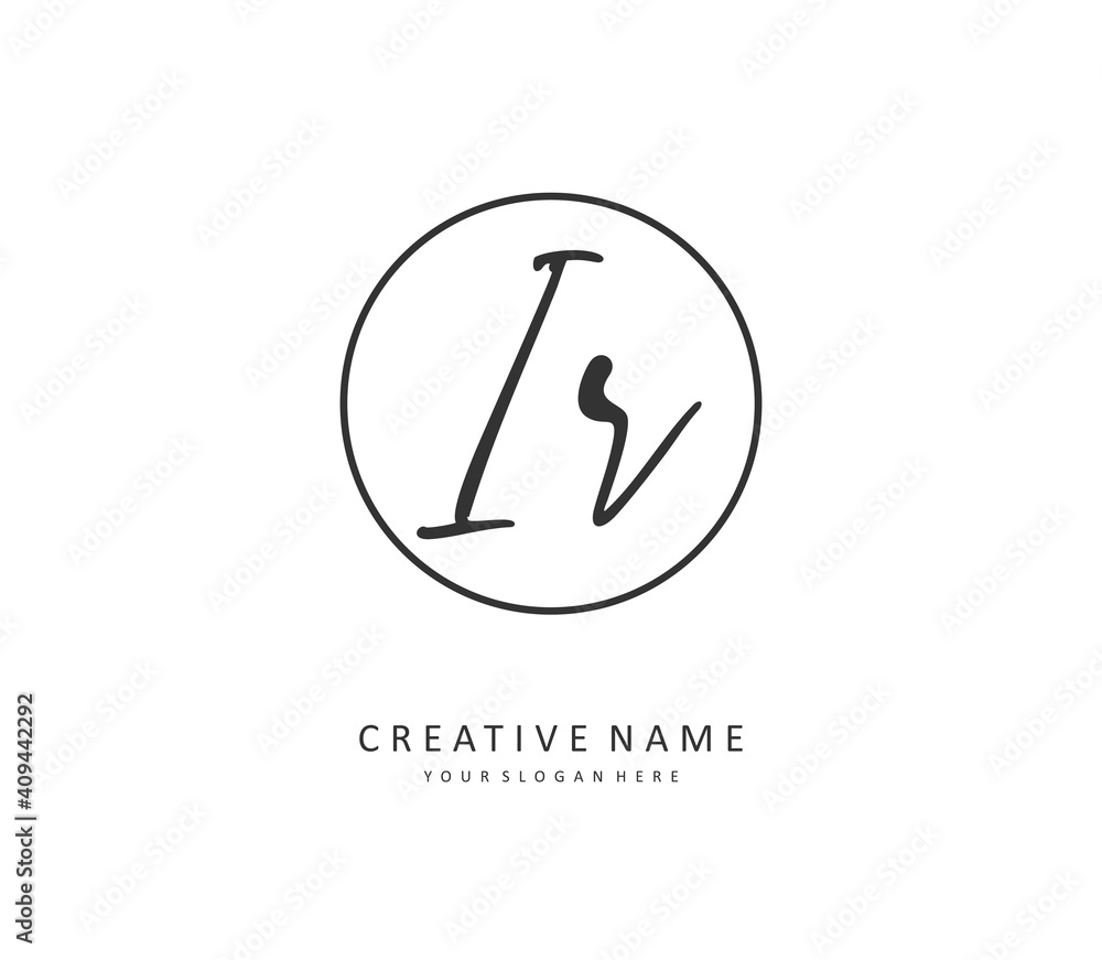 IR Initial letter handwriting and signature logo. A concept handwriting initial logo with template element. IR Initial letter handwriting and signature logo. A concept handwriting initial logo with template element.