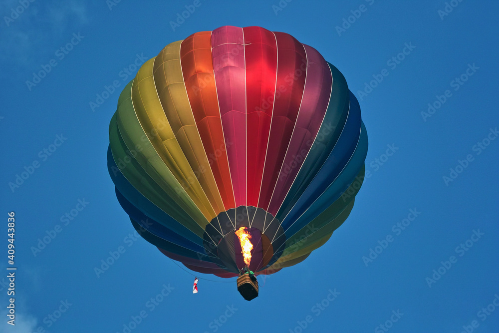 Fototapeta premium colorful hot air balloon in flight