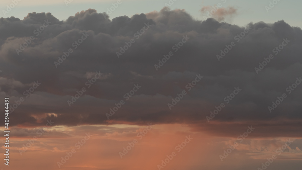 clouds on evening sky with sunset light