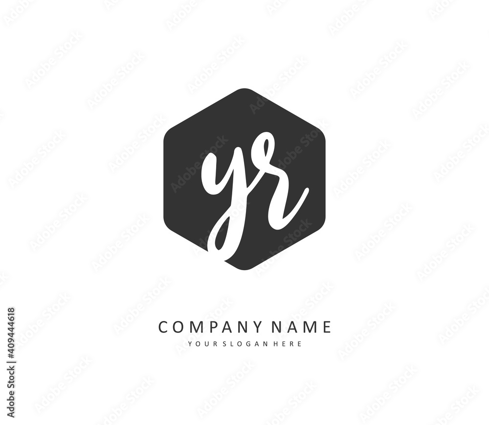 YR Initial letter handwriting and signature logo. A concept handwriting initial logo with template element. YR Initial letter handwriting and signature logo. A concept handwriting initial logo with template element.
