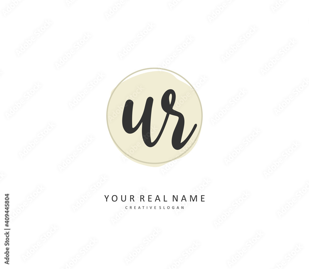 UR Initial letter handwriting and signature logo. A concept handwriting initial logo with template element. UR Initial letter handwriting and signature logo. A concept handwriting initial logo with template element.