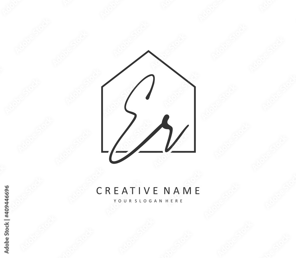 ER Initial letter handwriting and signature logo. A concept handwriting initial logo with template element. ER Initial letter handwriting and signature logo. A concept handwriting initial logo with template element.