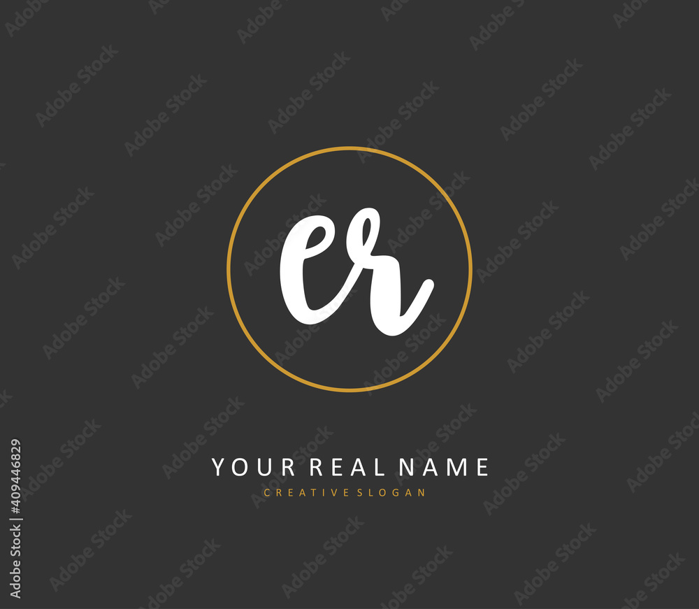 ER Initial letter handwriting and signature logo. A concept handwriting initial logo with template element. ER Initial letter handwriting and signature logo. A concept handwriting initial logo with template element.