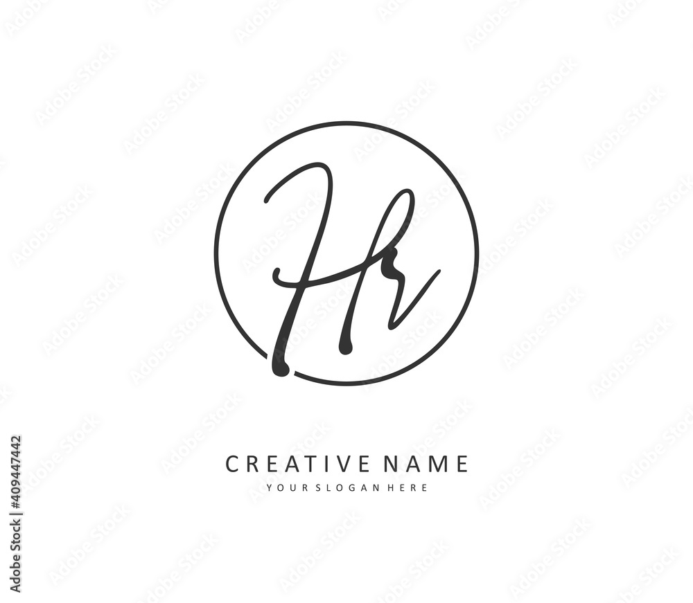 HR Initial letter handwriting and signature logo. A concept handwriting initial logo with template element. HR Initial letter handwriting and signature logo. A concept handwriting initial logo with template element.