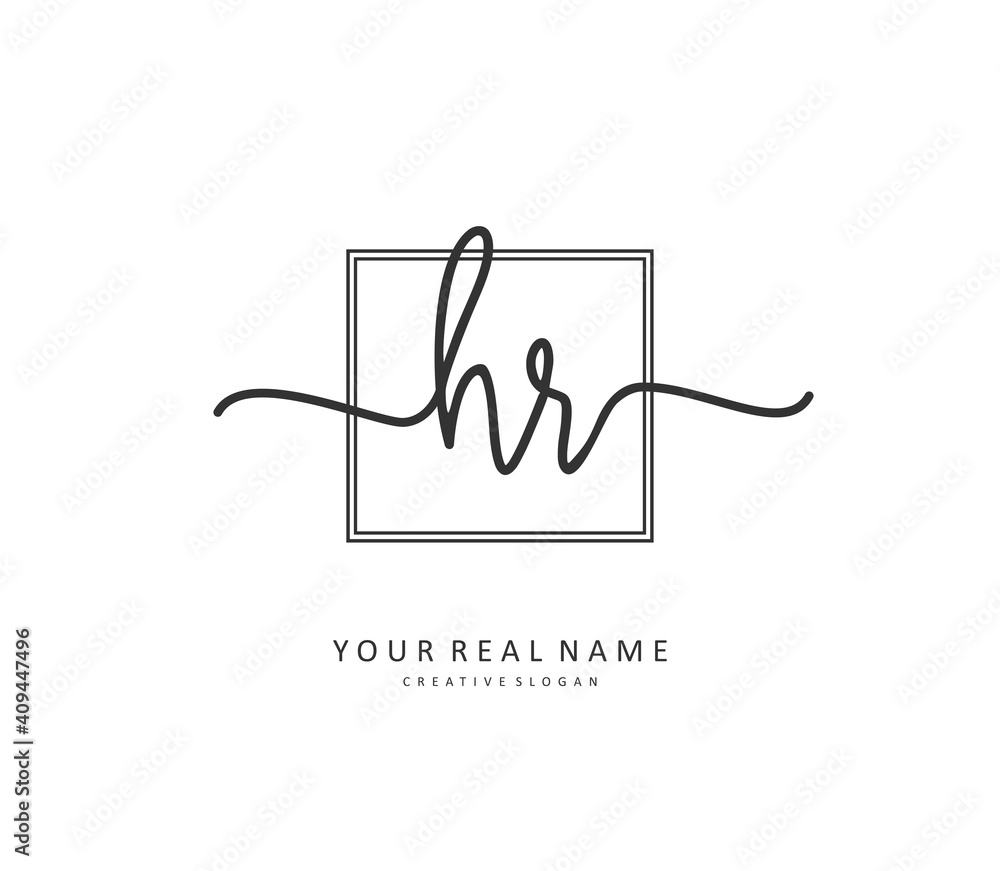 HR Initial letter handwriting and signature logo. A concept handwriting initial logo with template element. HR Initial letter handwriting and signature logo. A concept handwriting initial logo with template element.