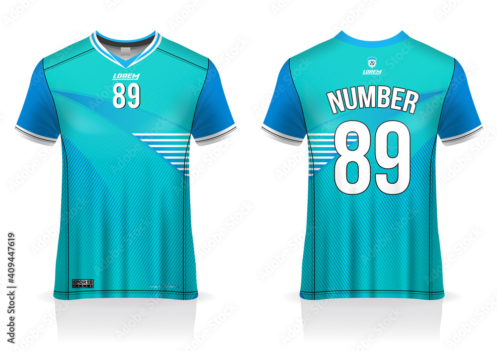 Naklejka premium Soccer jersey design template, uniform front and back view 