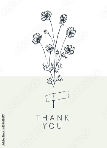 illustration of a flower, track you card, florer vector