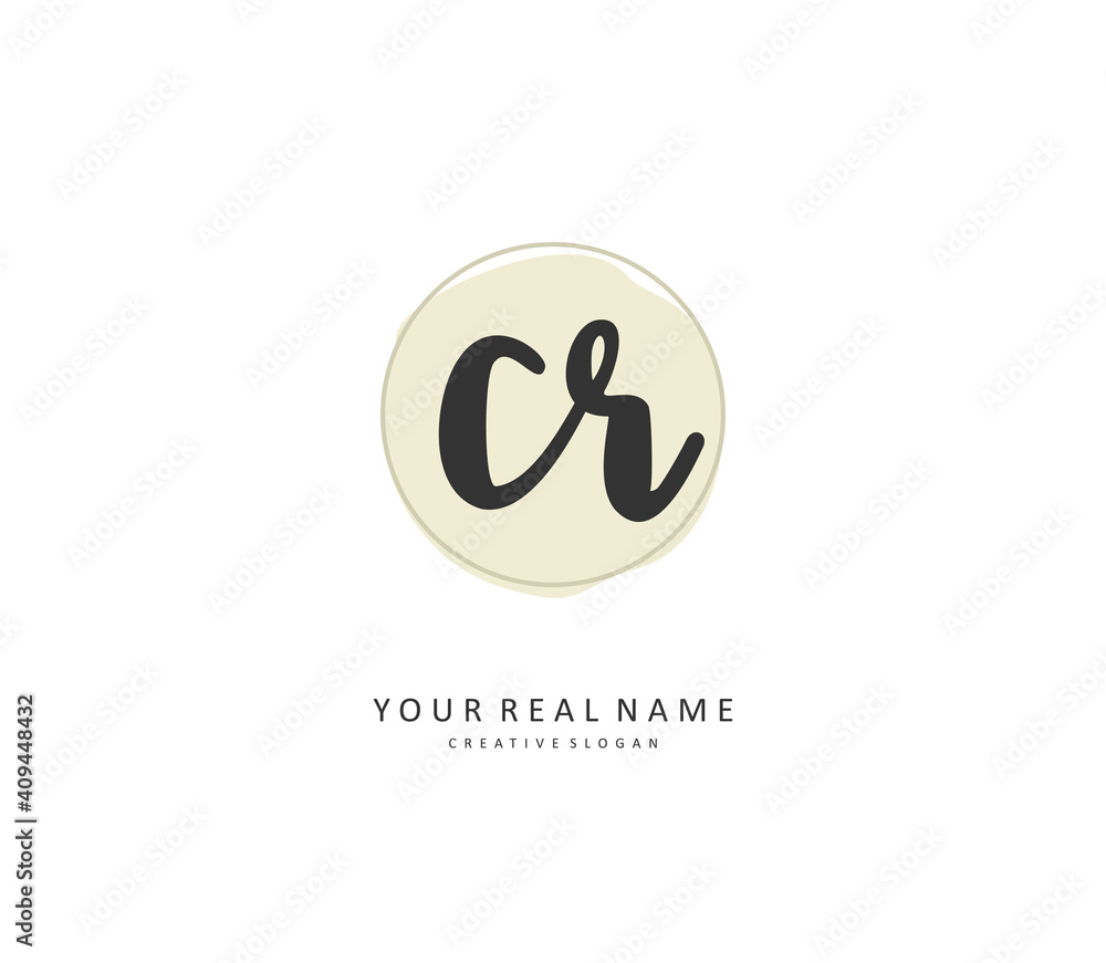 CR Initial letter handwriting and signature logo. A concept handwriting initial logo with template element. CR Initial letter handwriting and signature logo. A concept handwriting initial logo with template element.