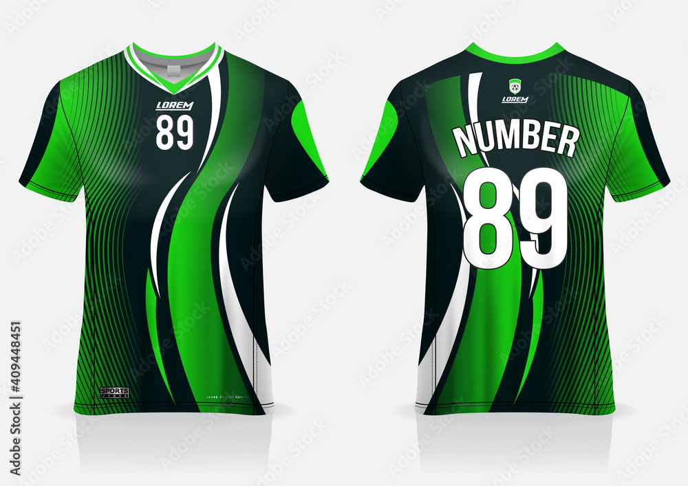 Soccer jersey design template, uniform front and back view Stock Vector ...