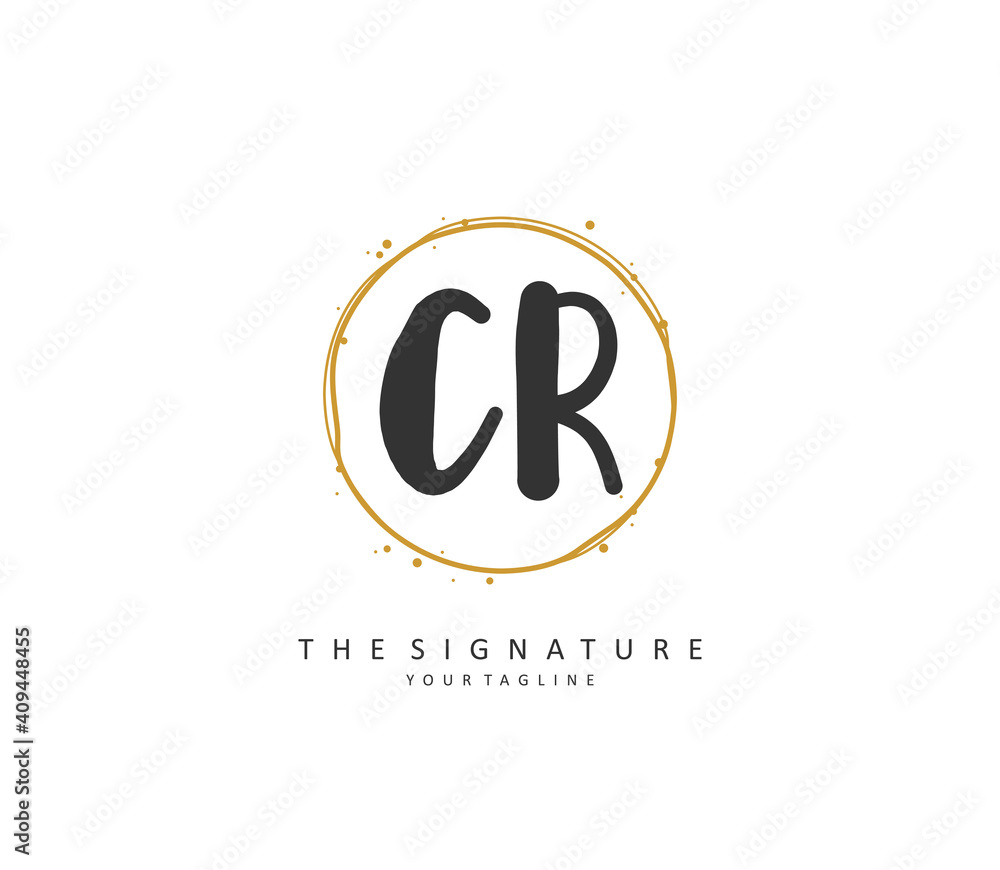 CR Initial letter handwriting and signature logo. A concept handwriting initial logo with template element. CR Initial letter handwriting and signature logo. A concept handwriting initial logo with template element.