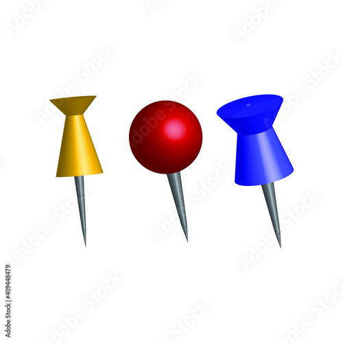 Vector  pins set isolated on white background