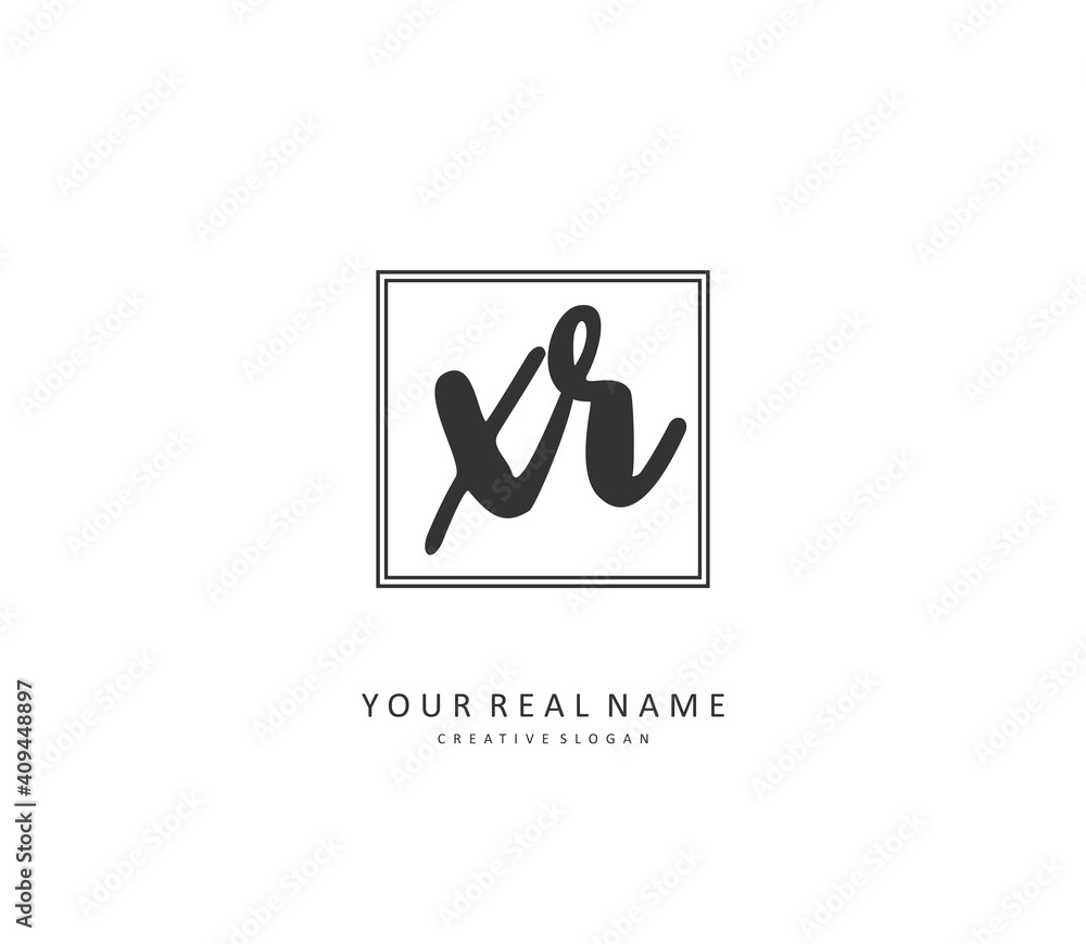 XR Initial letter handwriting and signature logo. A concept handwriting initial logo with template element. XR Initial letter handwriting and signature logo. A concept handwriting initial logo with template element.