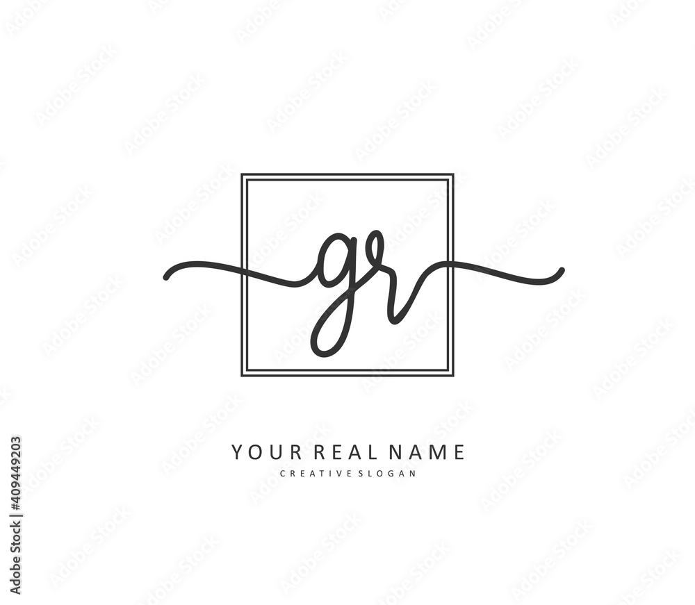 GR Initial letter handwriting and signature logo. A concept handwriting initial logo with template element. GR Initial letter handwriting and signature logo. A concept handwriting initial logo with template element.