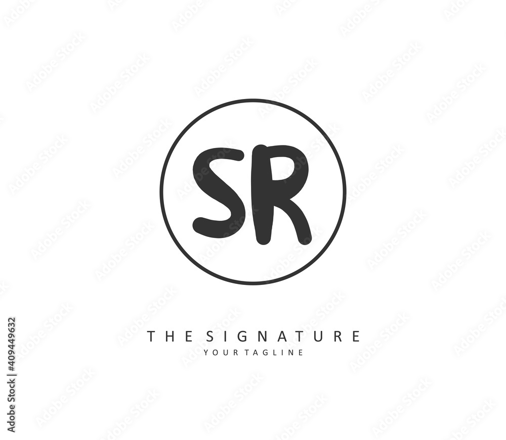 SR Initial letter handwriting and signature logo. A concept handwriting initial logo with template element. SR Initial letter handwriting and signature logo. A concept handwriting initial logo with template element.