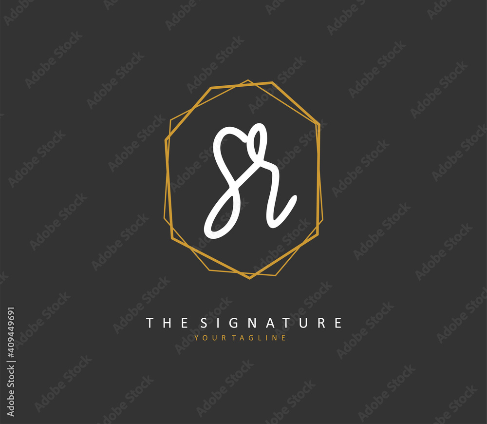 SR Initial letter handwriting and signature logo. A concept handwriting initial logo with template element. SR Initial letter handwriting and signature logo. A concept handwriting initial logo with template element.