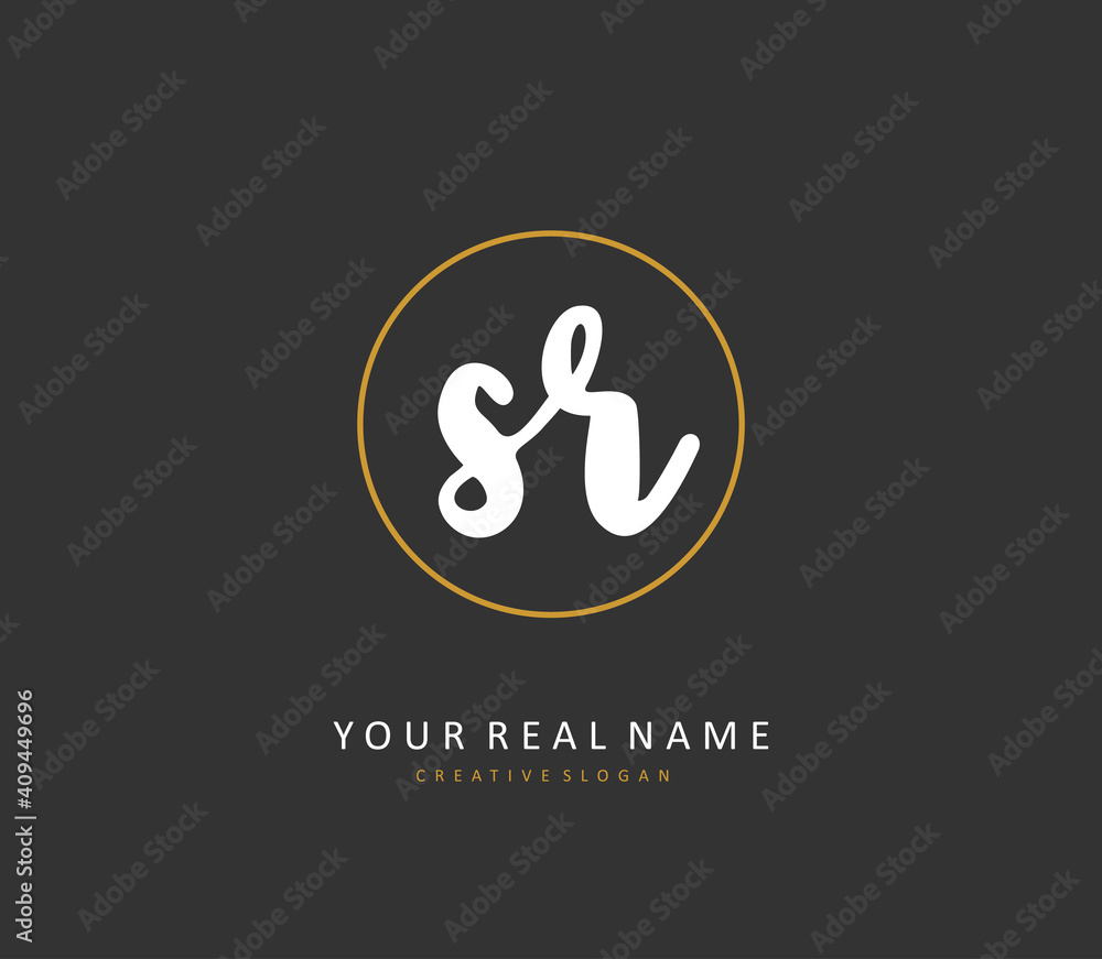 SR Initial letter handwriting and signature logo. A concept handwriting ...