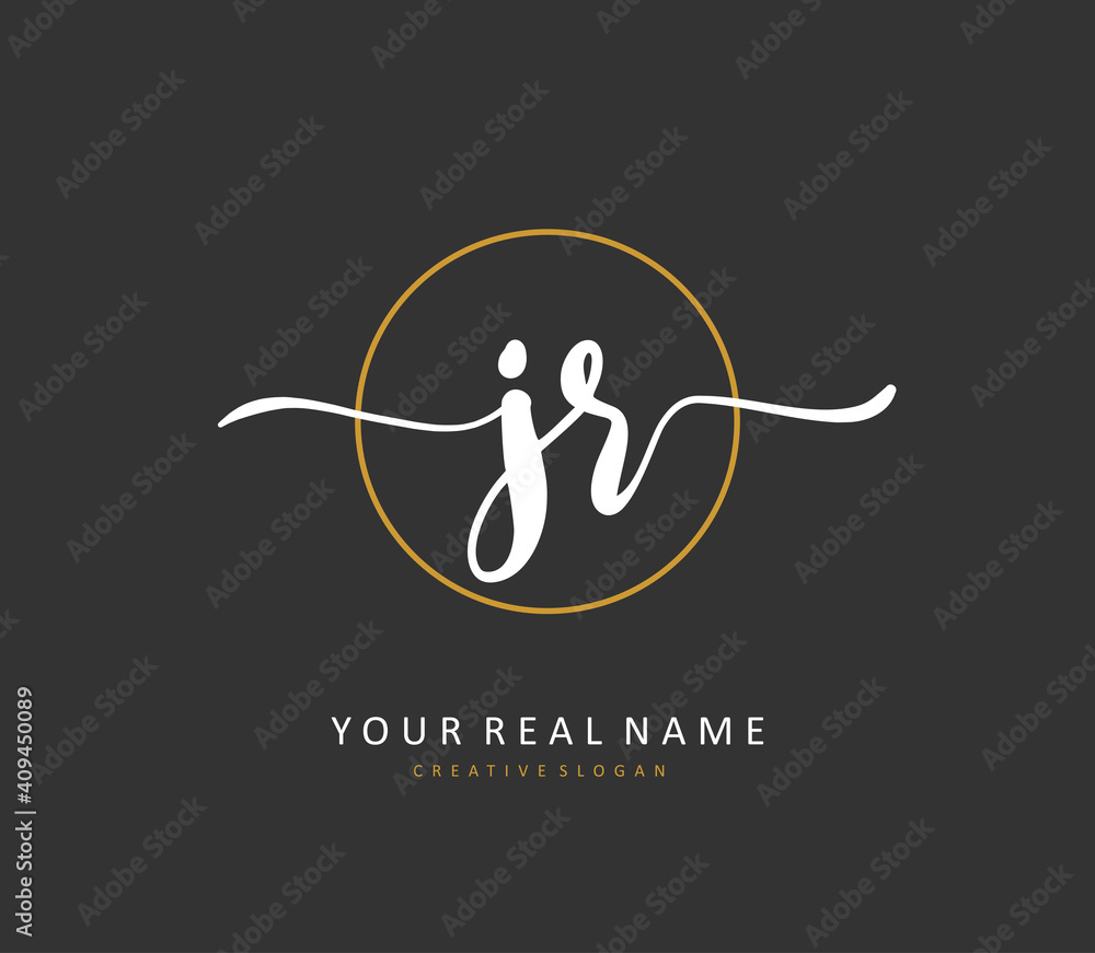 JR Initial letter handwriting and signature logo. A concept handwriting initial logo with template element. JR Initial letter handwriting and signature logo. A concept handwriting initial logo with template element.