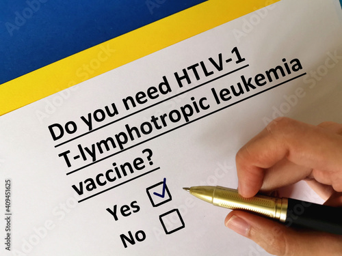 One person is answering question about vaccines. He needs HTLV-1 T-lymphotropic leukemia vaccine. photo