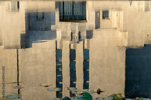 Abstract reflectons of Monumental industrial building Radio Kootwijk photo