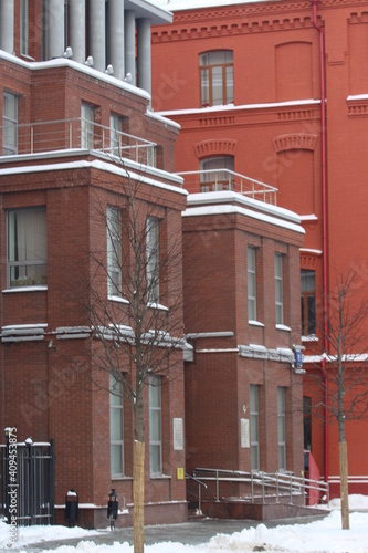 Travel photos are very interesting, I'm an Architect by profession. Photo of the Russian Presidential Academy of National Economy in Moscow Russia during the winter months.