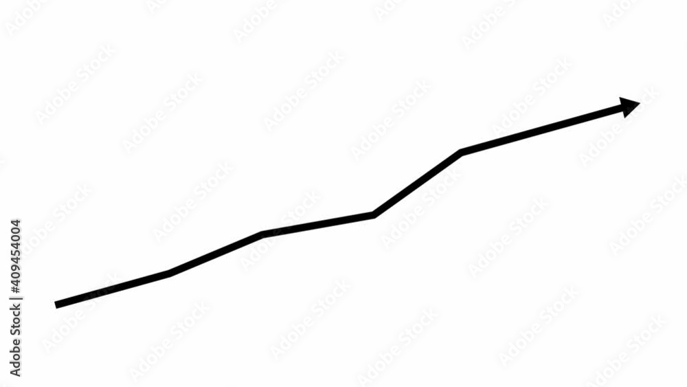 Animated financial growth chart with trend line graph. Growth bar chart of economy. Vector illustration isolated on white background. Animated financial growth chart with trend line graph. Growth bar chart of economy. Vector illustration isolated on white background.