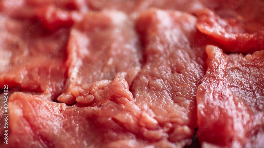 Fresh red sliced beef for cookery chef Fresh red sliced beef for cookery chef