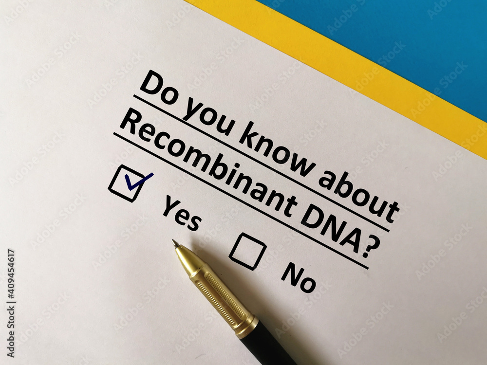 Obraz premium One person is answering question about vaccines. He knows about recombinant DNA.