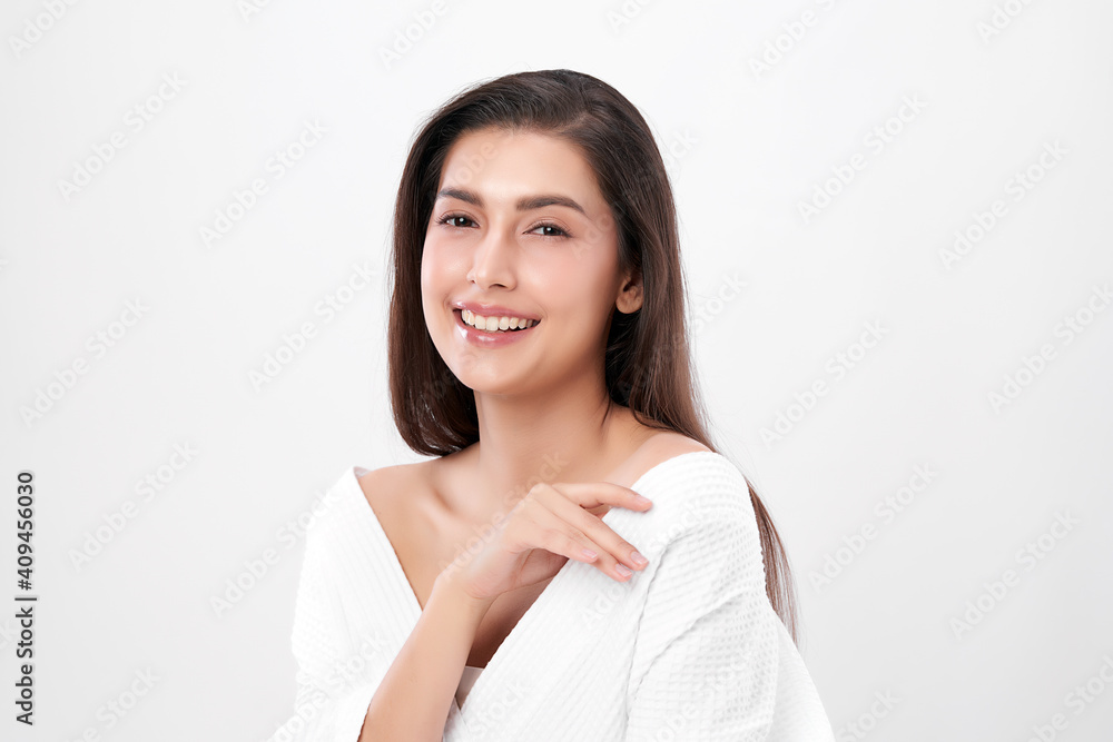 Beautiful young asian woman with clean fresh skin on white background, Face care, Facial treatment, Cosmetology, beauty and spa, Asian women portrait Beautiful young asian woman with clean fresh skin on white background, Face care, Facial treatment, Cosmetology, beauty and spa, Asian women portrait