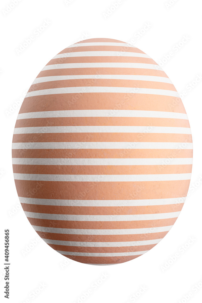 Large picture of an isolated easter egg with a stripes pattern.