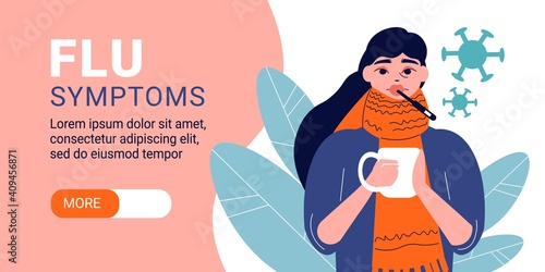Flu Symptoms Horizontal Banner