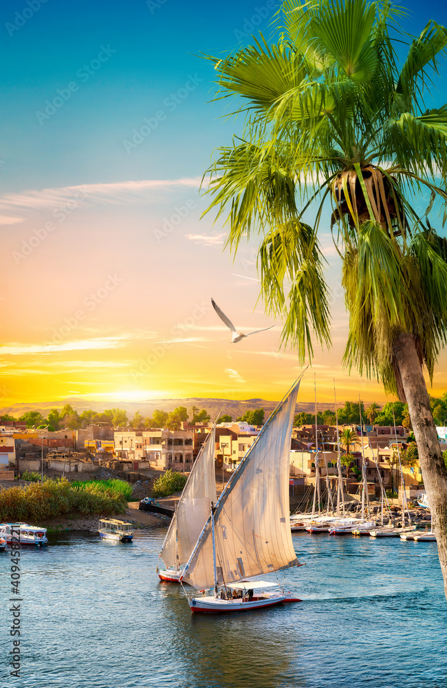 River Nile and boats