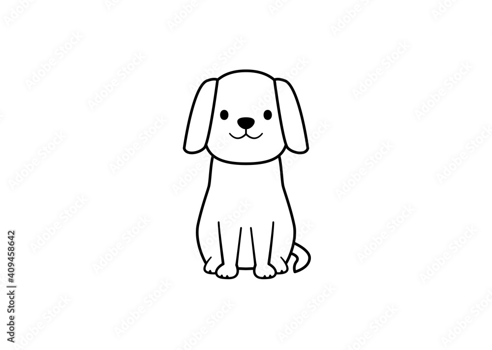 正面を向いて座る犬のイラスト Stock Vector Adobe Stock 正面を向いて座る犬のイラスト Stock Vector Adobe Stock